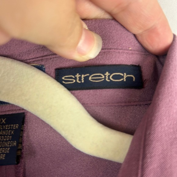 RAG Women XL Purple Button Down Long Sleeve Stretch Suede Shirt Y2K 90s Vintage - Picture 7 of 7